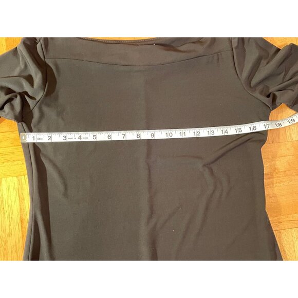 Eliza J Black Midi Dress 3/4 Sleeve Boatneck Slim Fit Size Medium Versatile - Picture 7 of 9